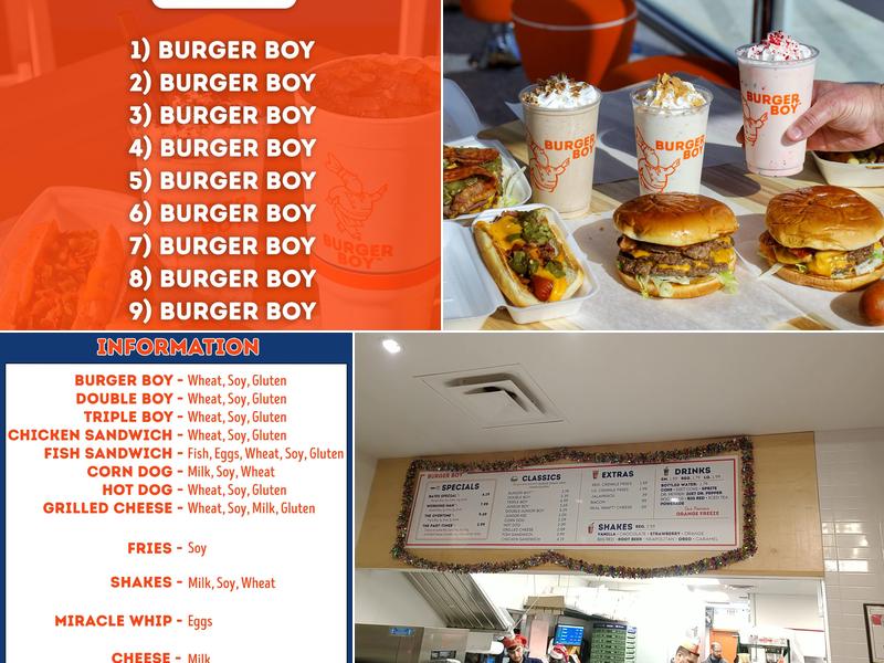 Burger Boy Menu