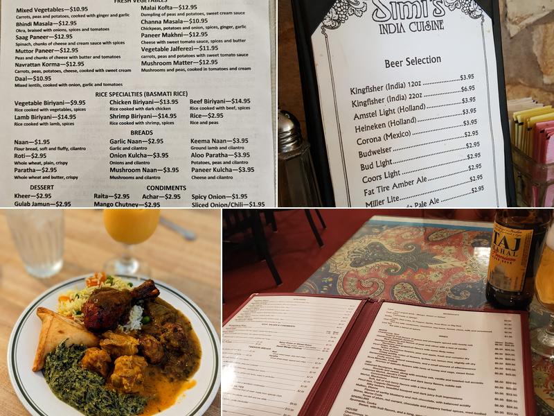Simi's India Cuisine Menu