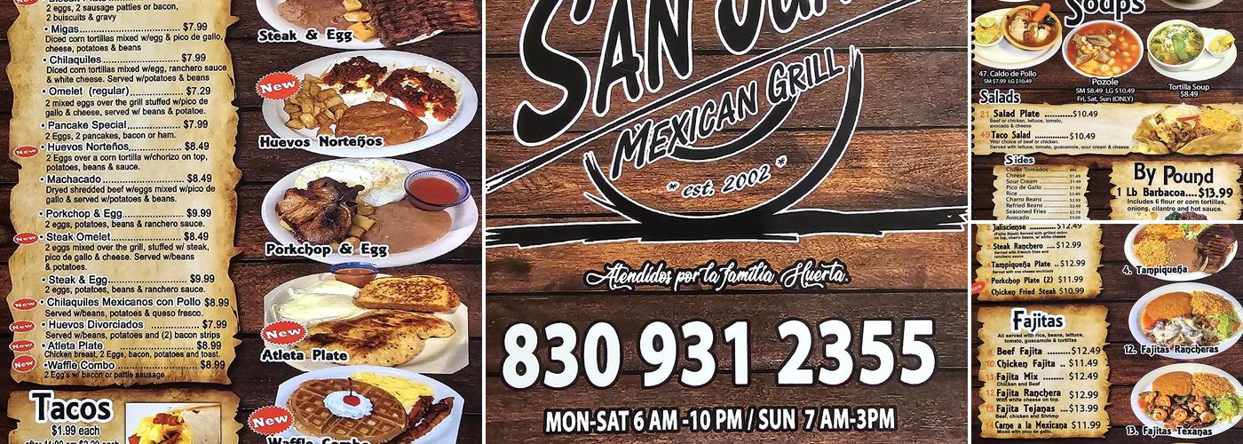 Taqueria San Juan Menu