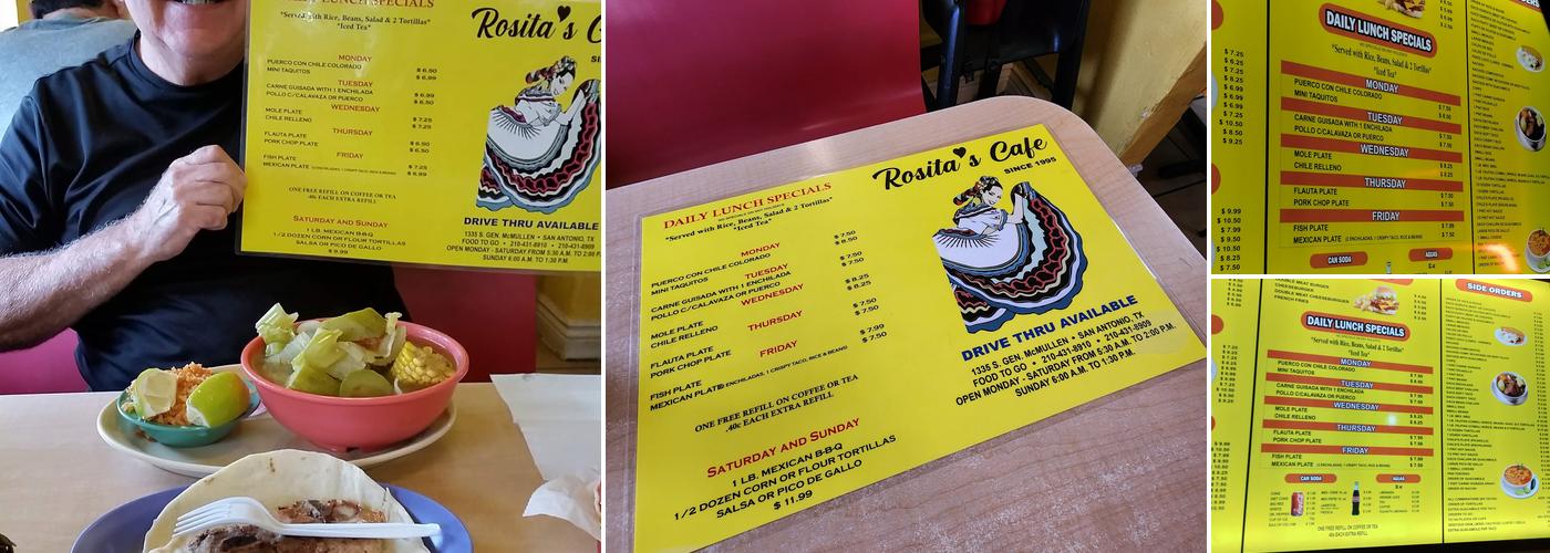 Rosita's Cafe Menu