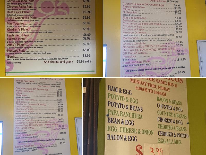 Benjamin's Kitchen Menu