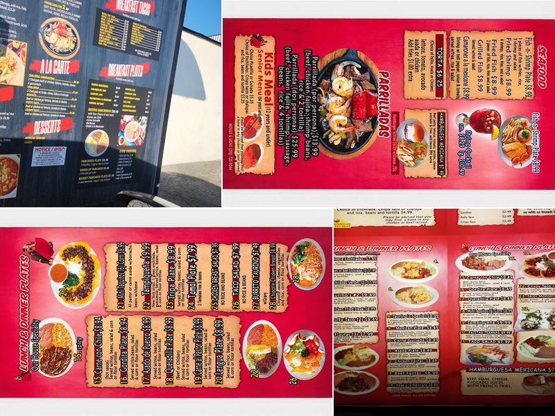 Taurino's Mexican Restaurant Menu