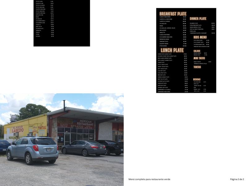 El Nuevo Laredo Mexican Restaurant Menu