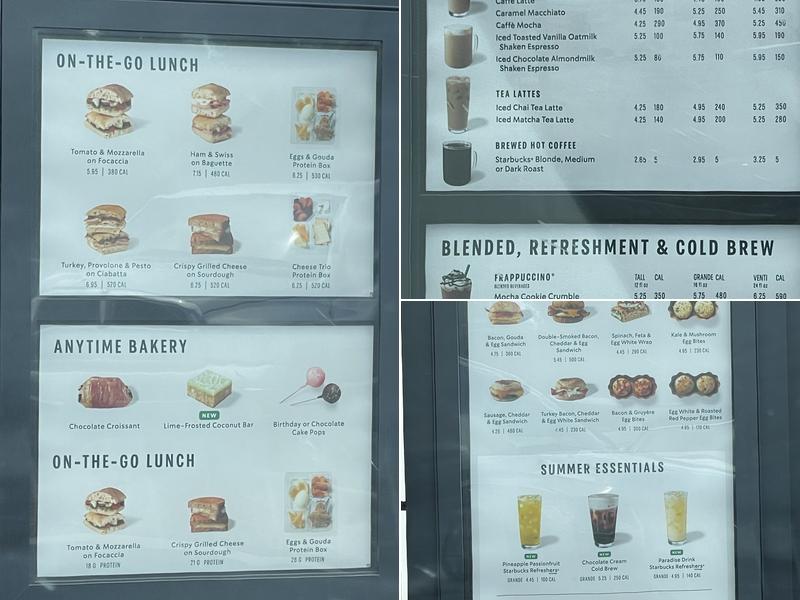 Starbucks Menu