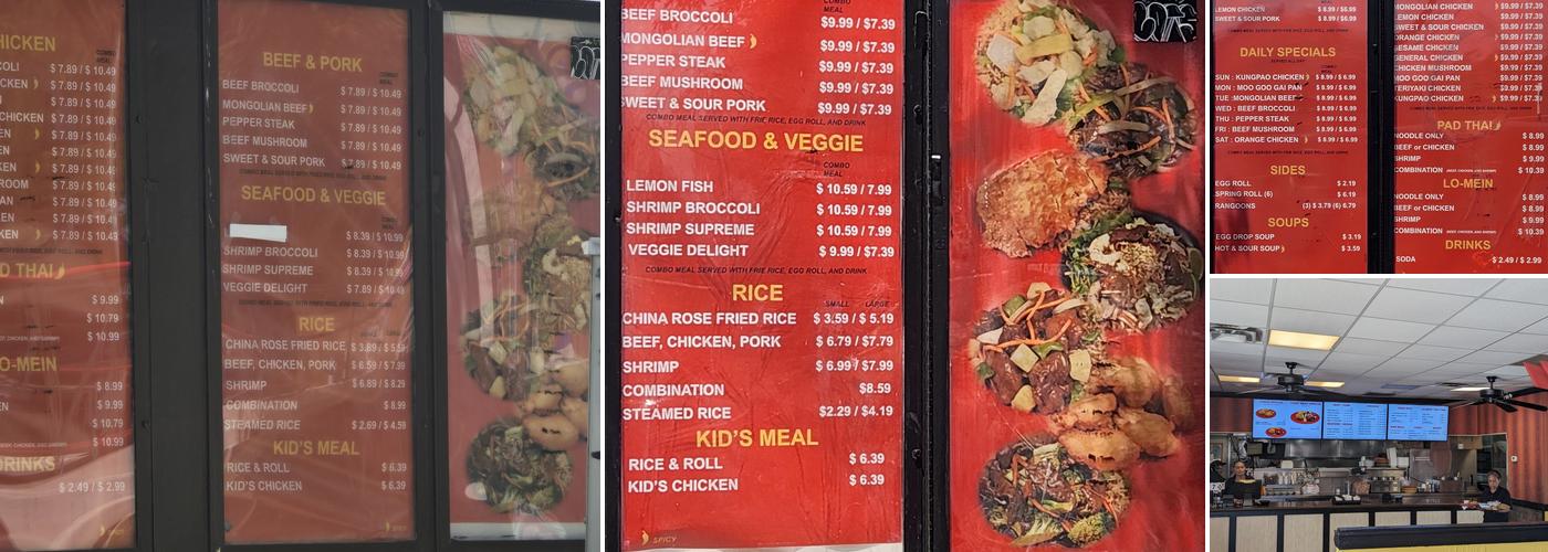China Rose Menu