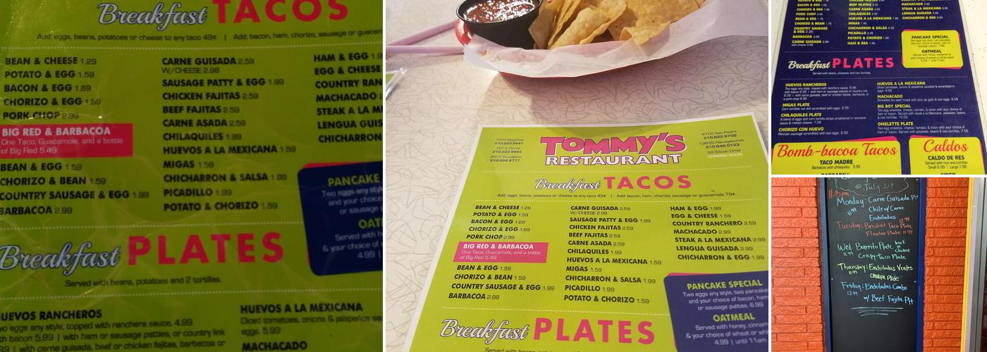 Tommy's Restaurant Menu