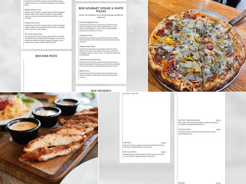 The Box Pizzeria Menu