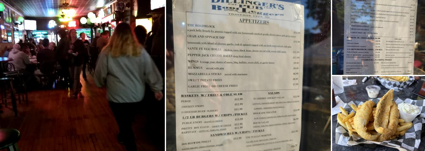 Dillinger's Pub Menu