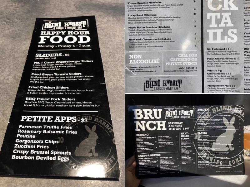 The Blind Rabbit Menu