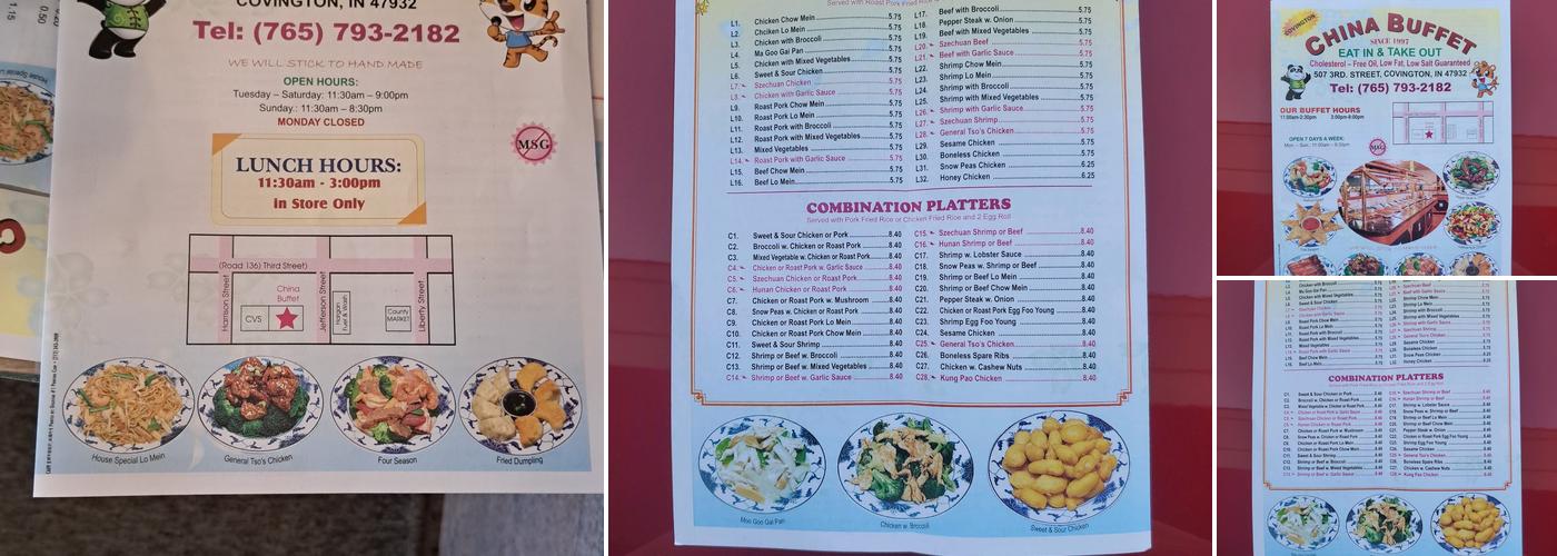 China Buffet Menu