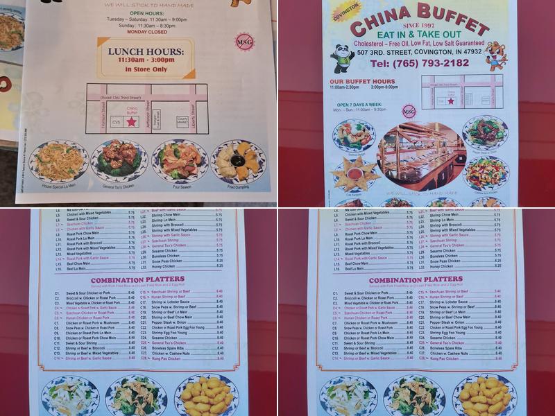 China Buffet Menu