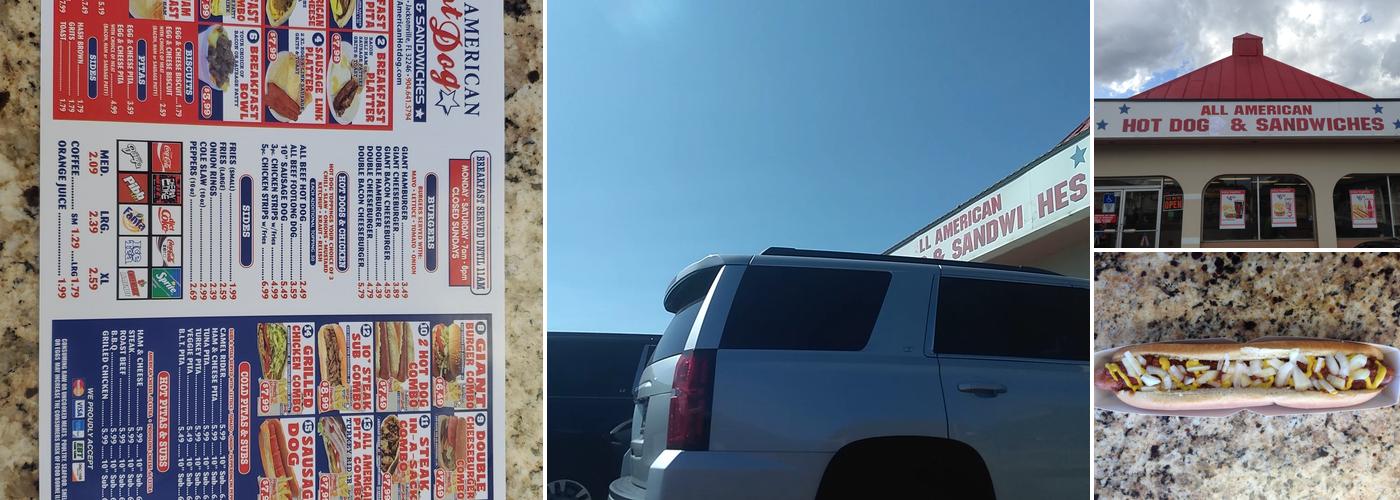 All American Hot Dog & Sandwiches Menu