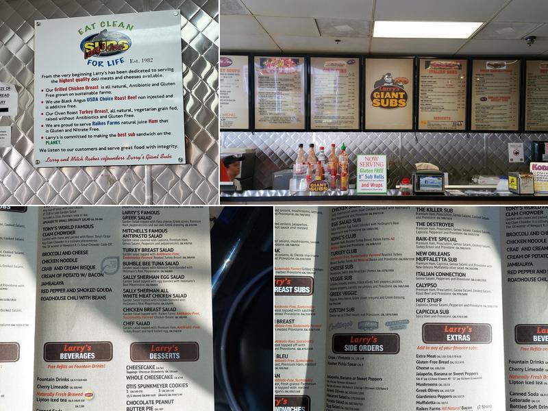 Larry's Giant Subs Menu