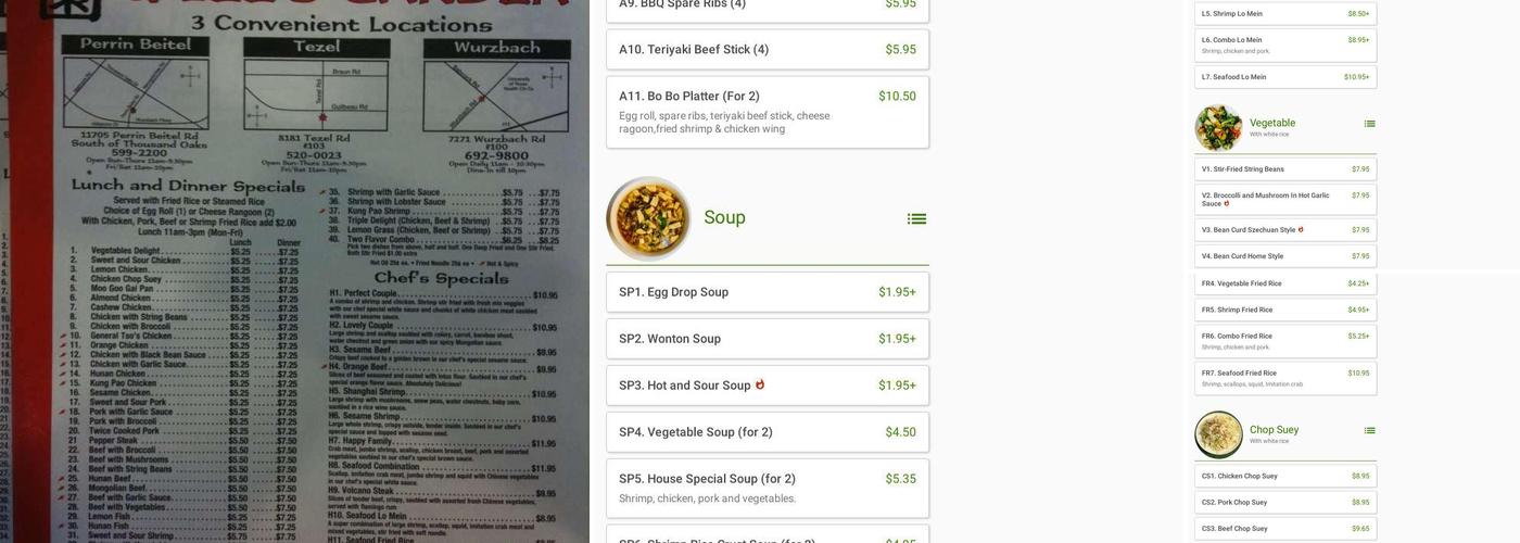 Lee's Kitchen Menu