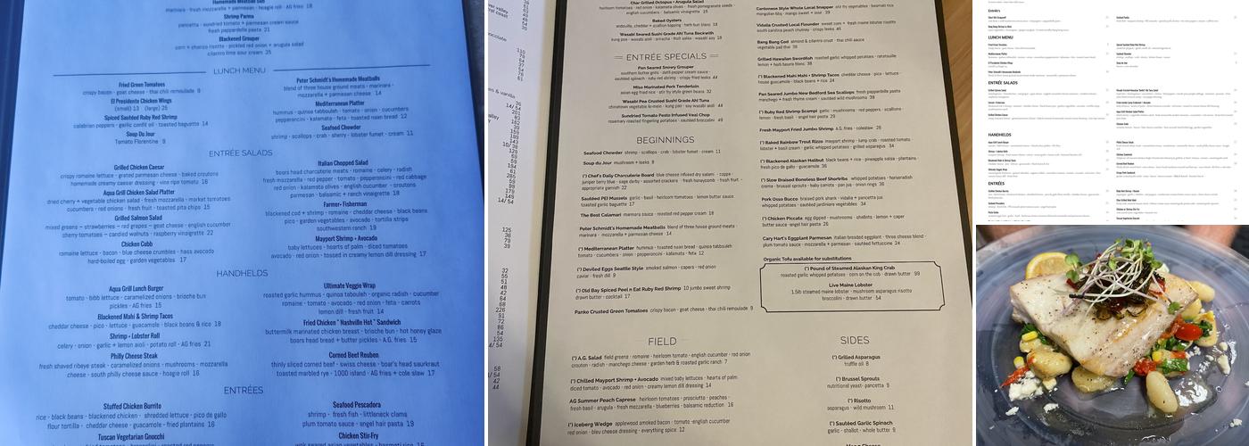 Aqua Grill Menu