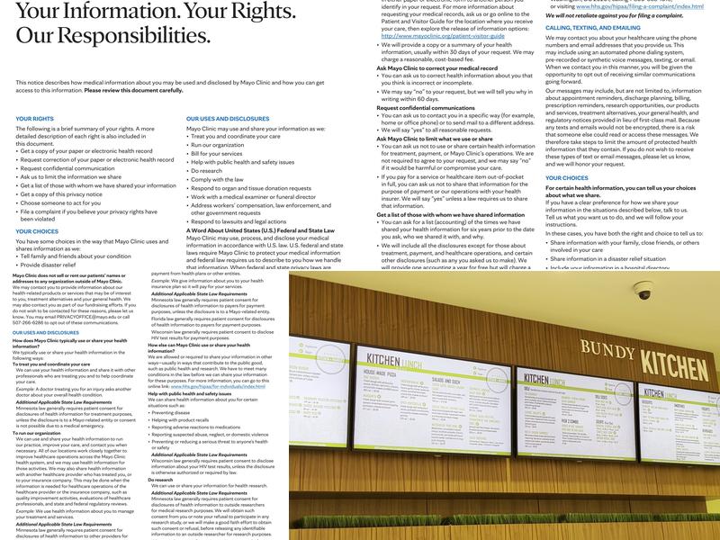 Mayo Clinic | Bundy Café & Atrium Menu