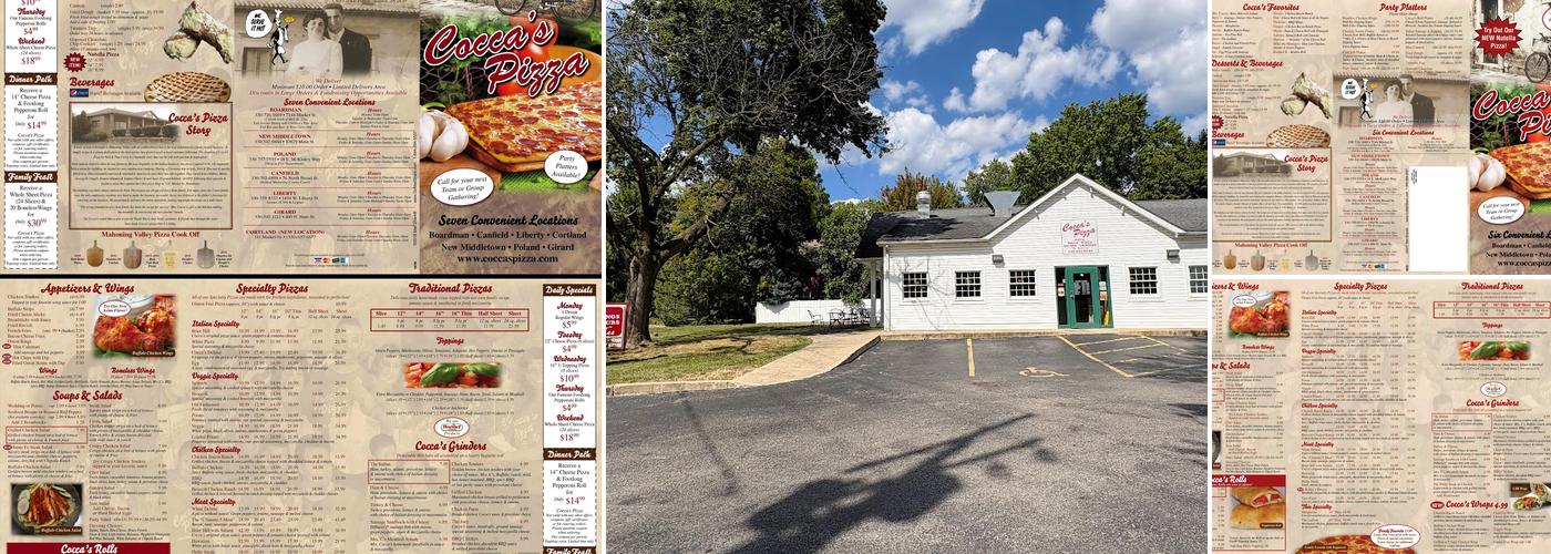 Cocca's Pizza Menu