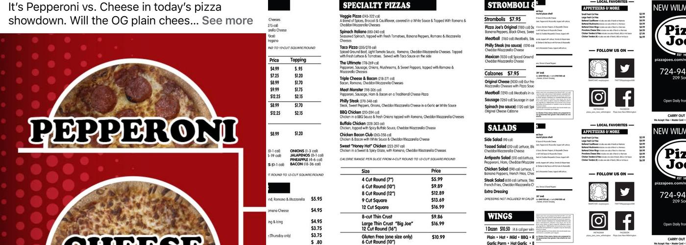 Pizza Joe's Menu