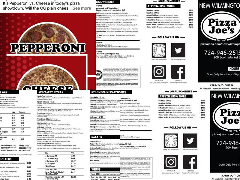 Pizza Joe's Menu