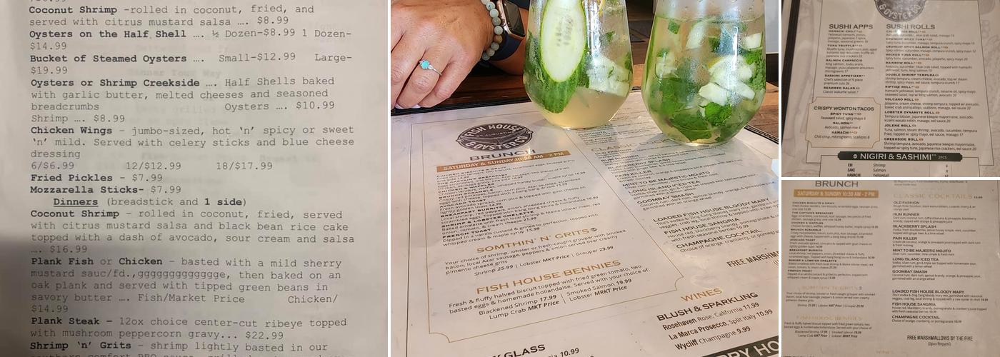 Creekside Dinery Menu