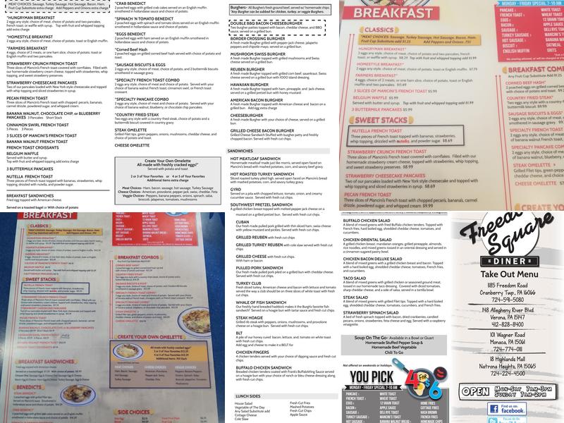 Freedom Square Diner Menu