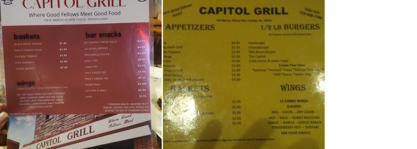 Capitol Grill Menu