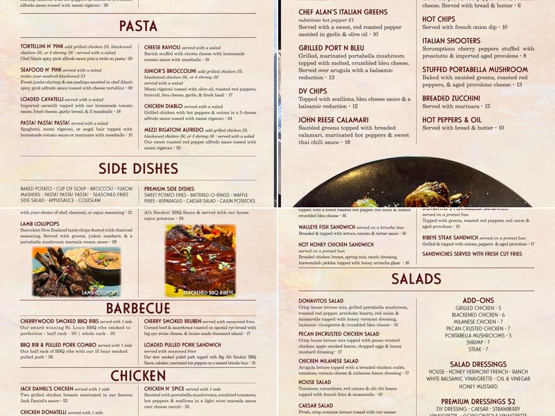 Donavito's Restaurant & Catering Co. Menu