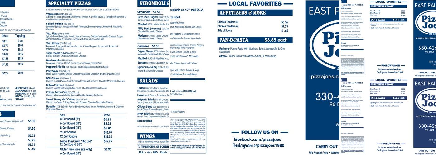 Pizza Joe's Menu
