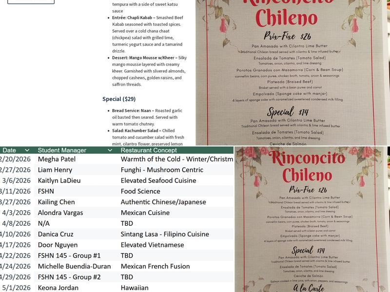 Spice Box Menu