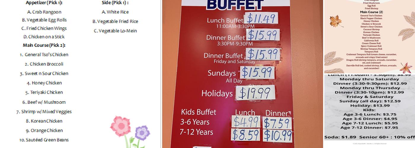 Royal Buffet Menu