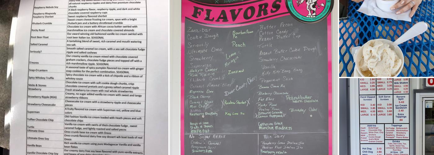 Andi Mae's Ice Cream Shoppe Menu