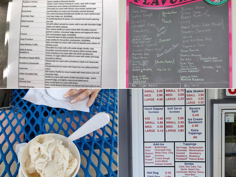 Andi Mae's Ice Cream Shoppe Menu