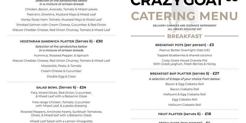 Crazy Goat Co - Croxley Green Menu
