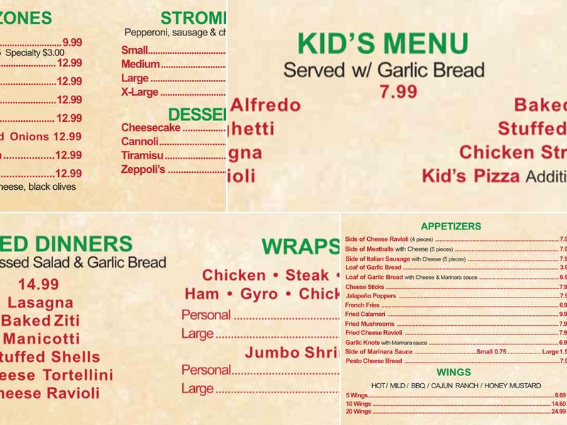 Vino's Pizza & Italian Cuisine (Fruit Cove) Menu