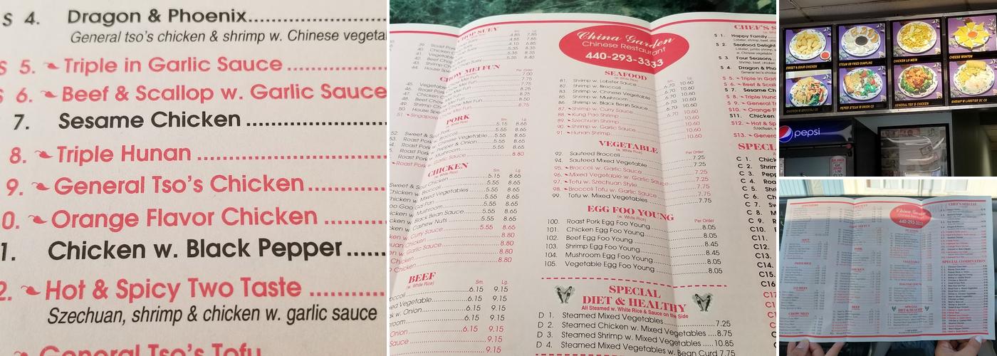 China Garden Menu