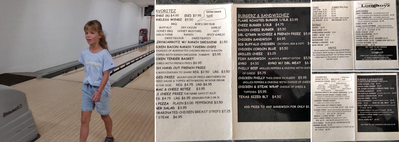 Longboyz Tavern of Warren Menu