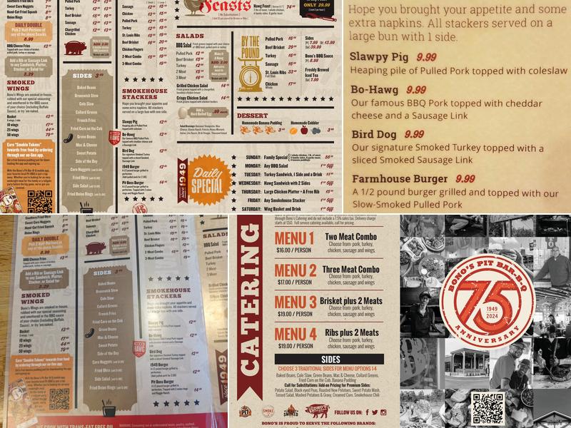 Bono's Pit Bar-B-Q Menu