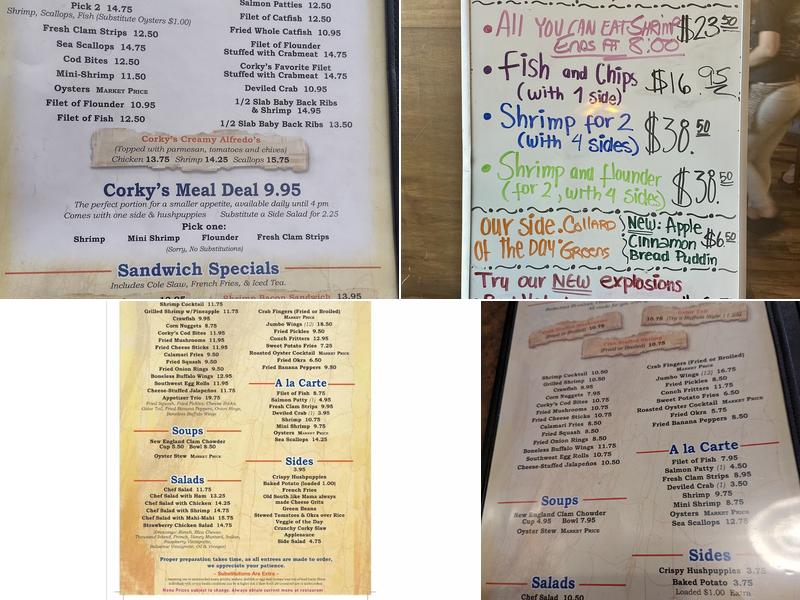 Corky Bell's Seafood & Steaks Menu