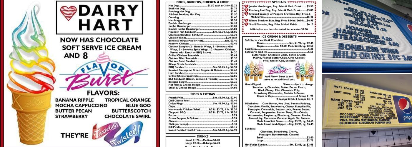 Dairy Hart Menu