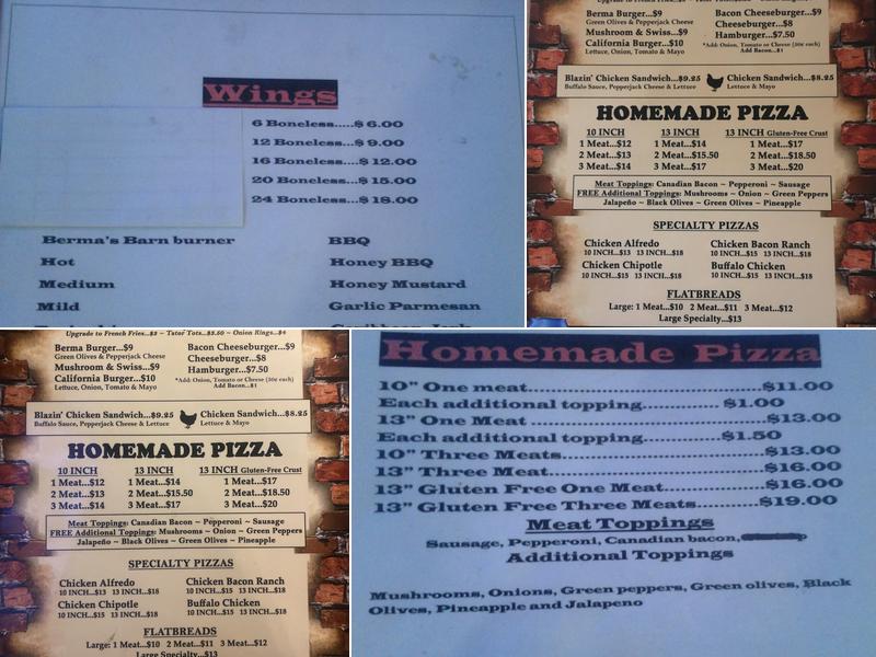Forever Berma's Menu