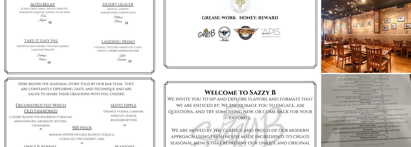 Sazzy B - Kenosha Restaurant Menu