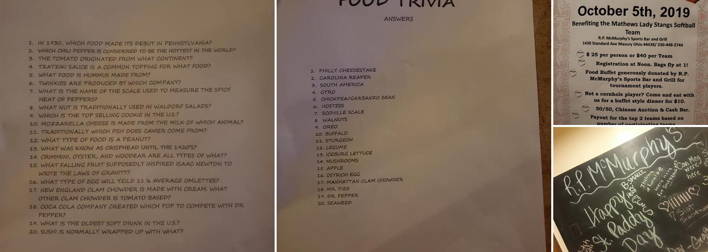 R.P. McMurphy's Menu