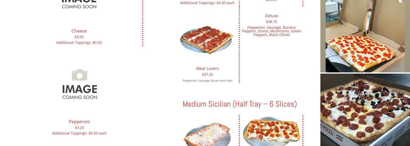 The Original Pizza Place Menu