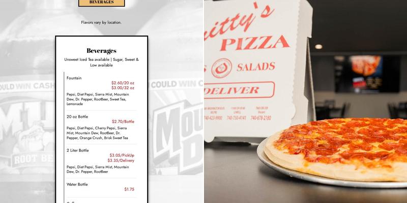 Smitty's Pizza Menu