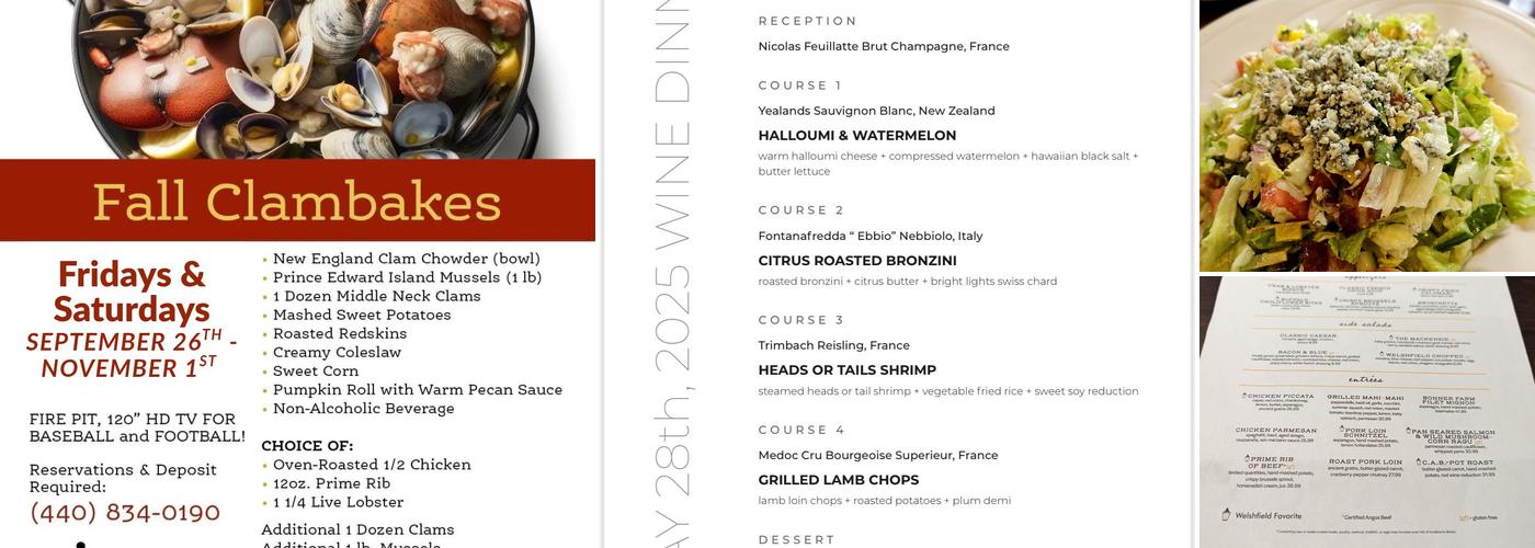 Welshfield Inn Menu