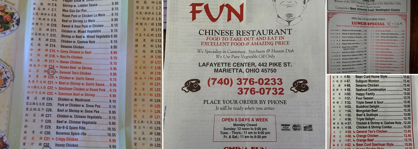 China Fun Menu