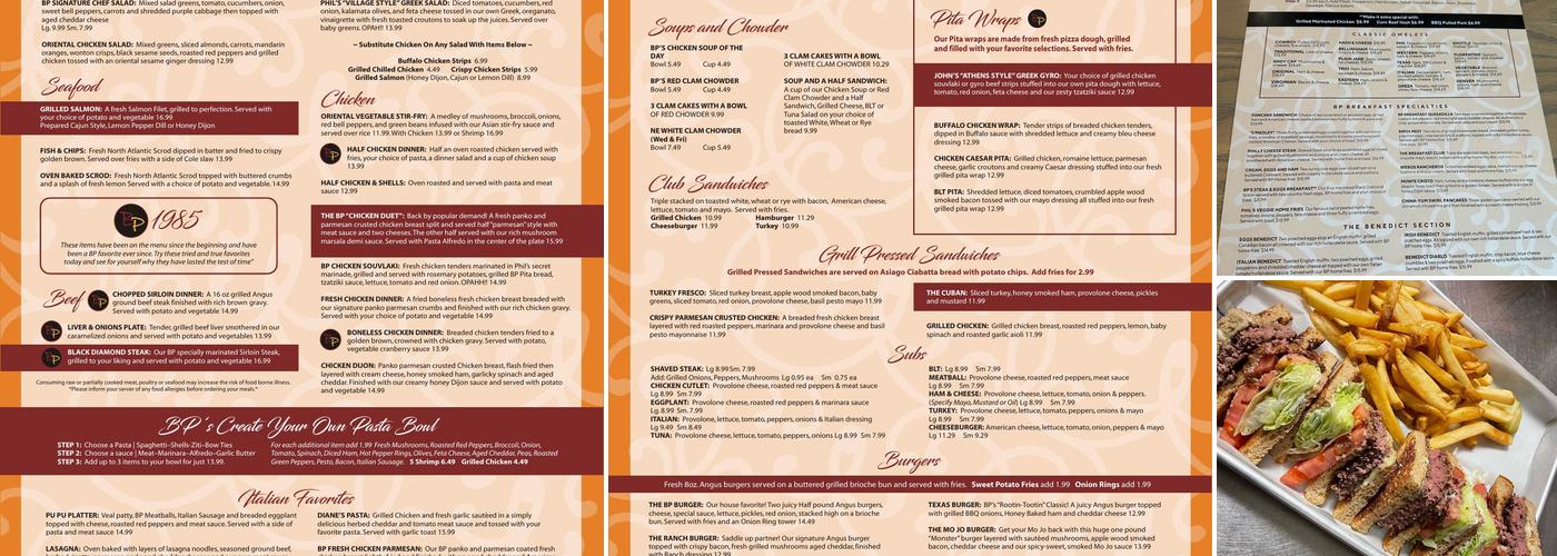 Bellingham Palace Menu