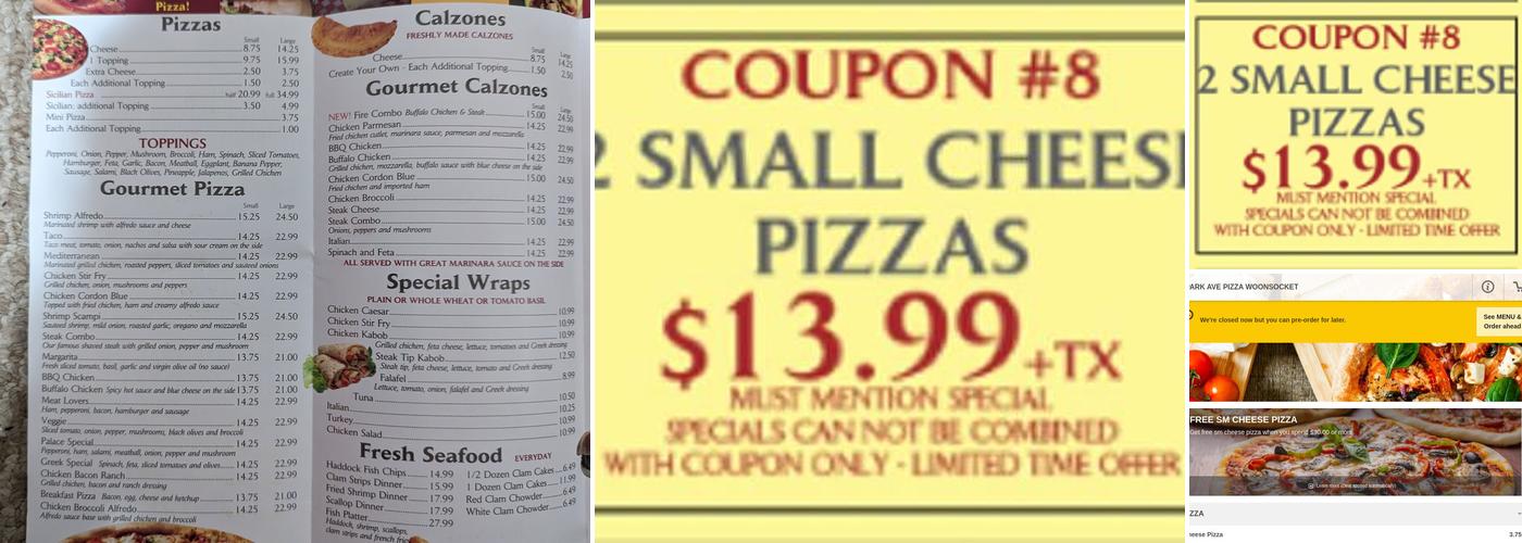 Park Ave Pizza Woonsocket Menu