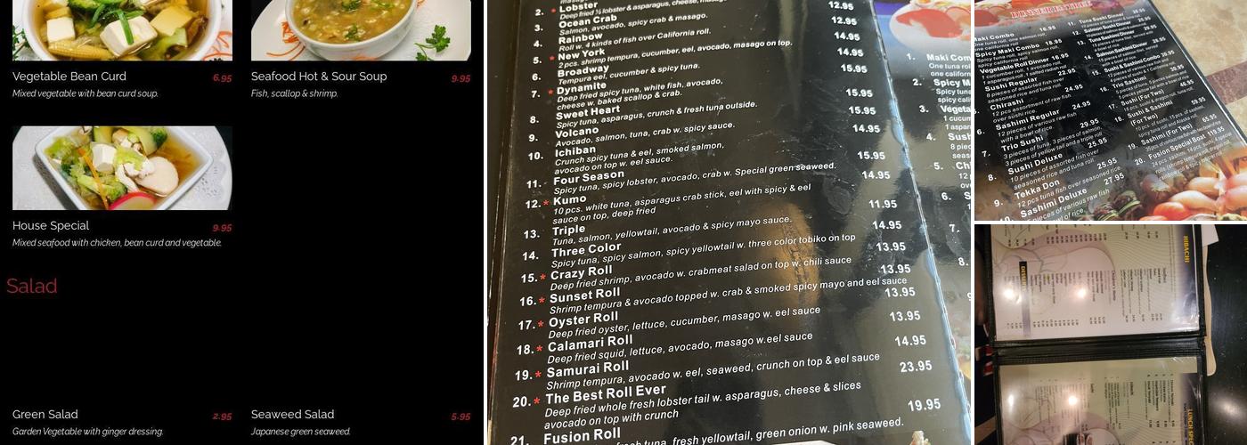 Fusion Japanese Steak House Menu