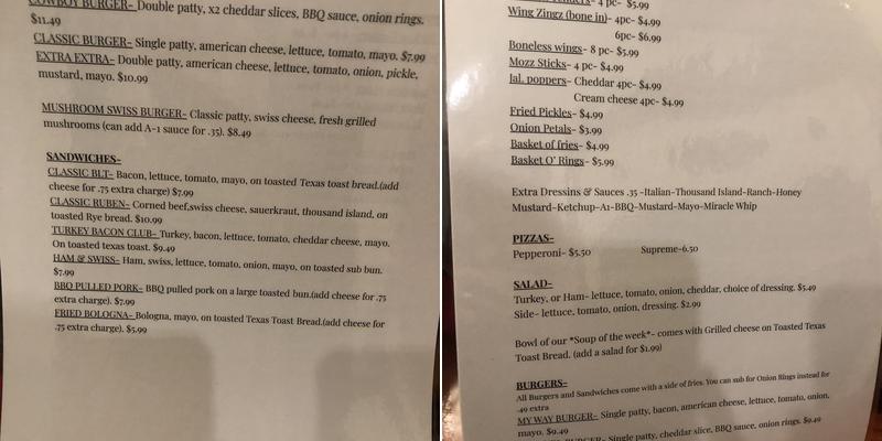 My Way Lounge & Restaurant Menu